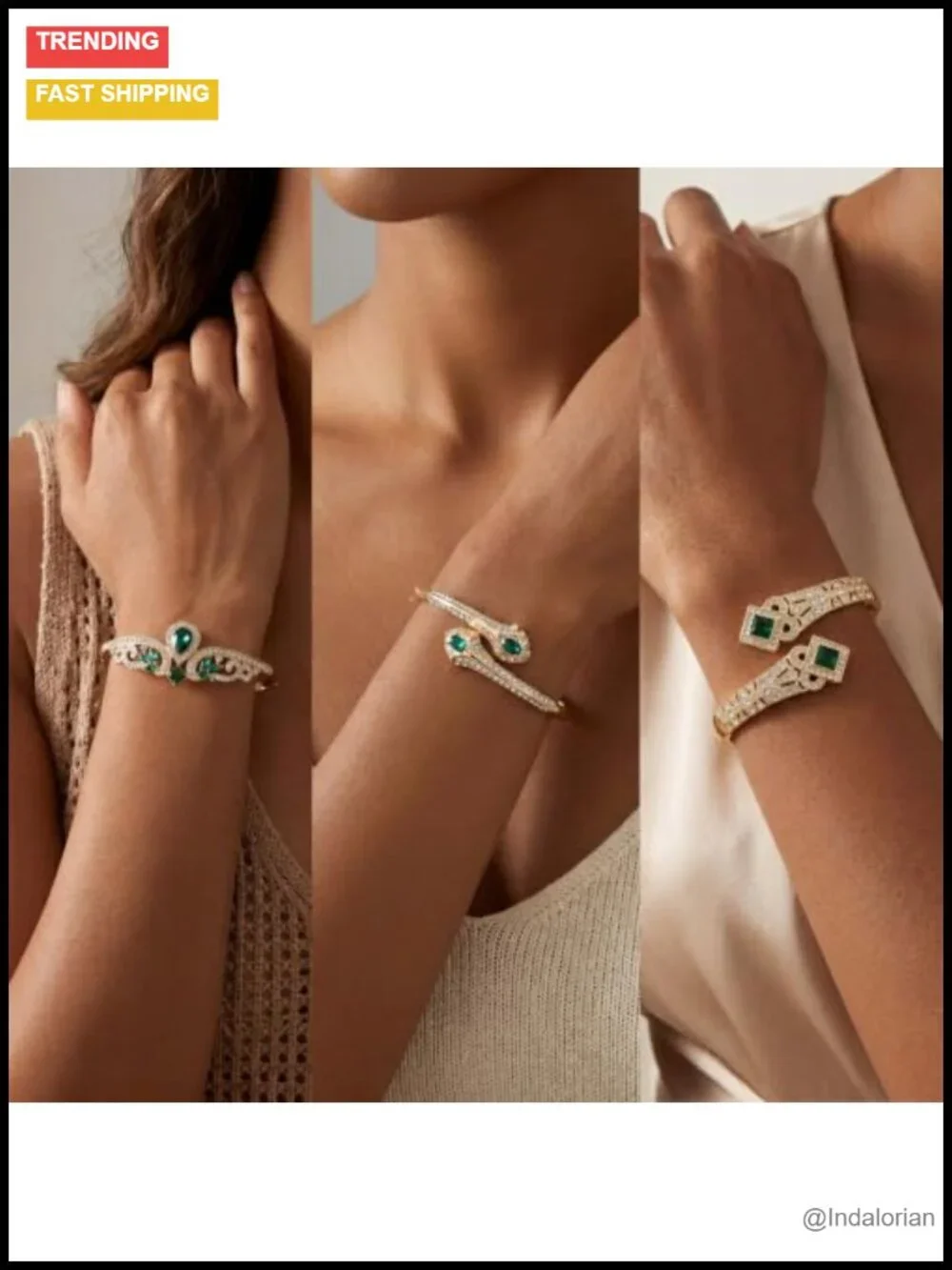 3 Pack 18K Gold Plated Bangle Bracelet Set Stackable Jewelry for Women